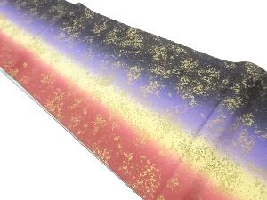 紬金彩抽象模様織出し暈し全通袋帯